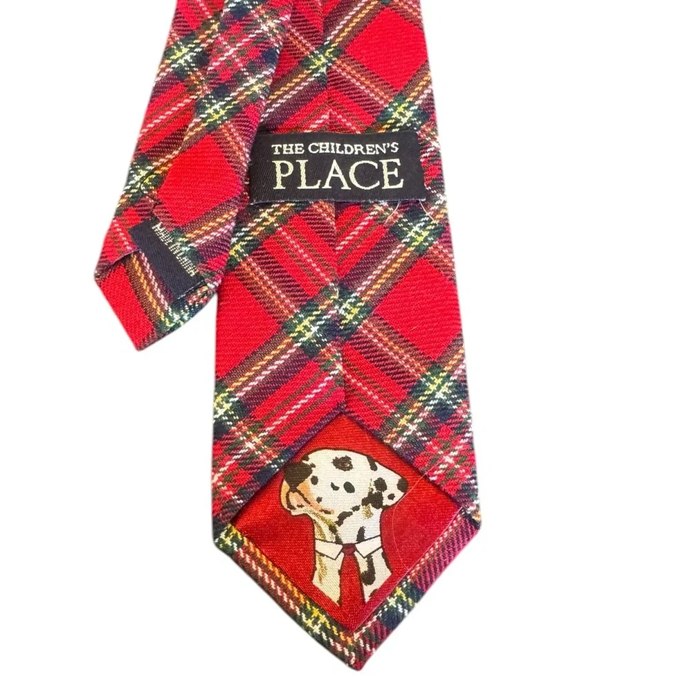 The Children's Place Red Plaid Dalmatian Kids Tie